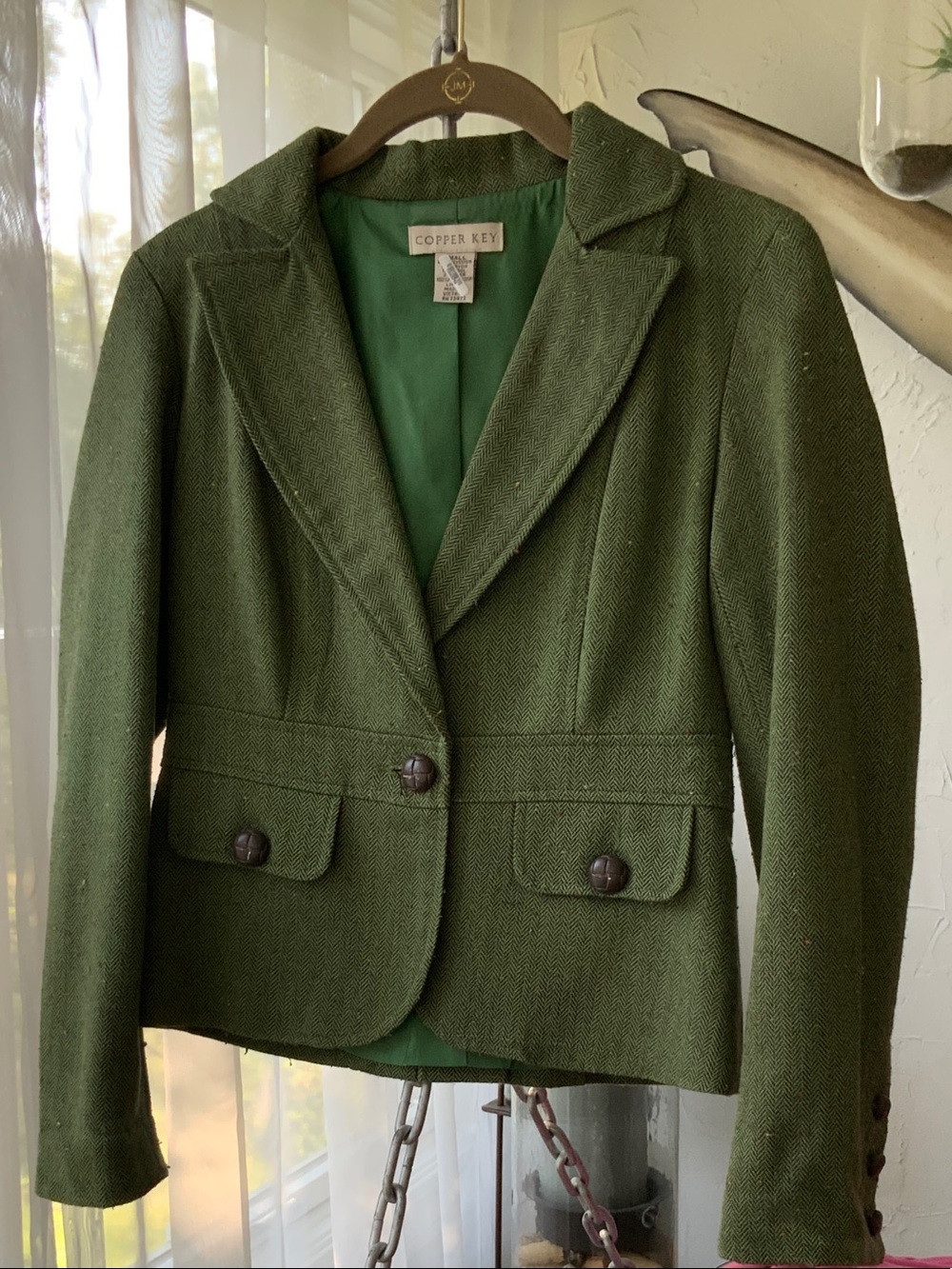 Copper Key Olive Green Tailored Women's Blazer